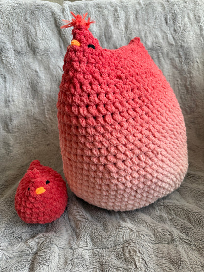 Jumbo Emotional Support Chicken- Red Ombré
