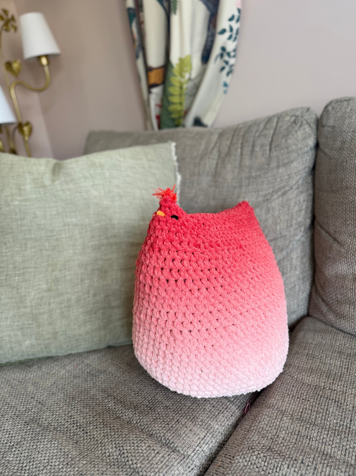 Jumbo Emotional Support Chicken- Red Ombré