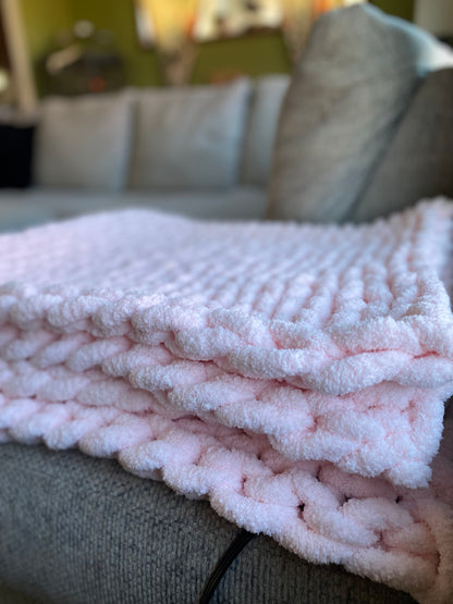 Baby Pink Chunky Blanket