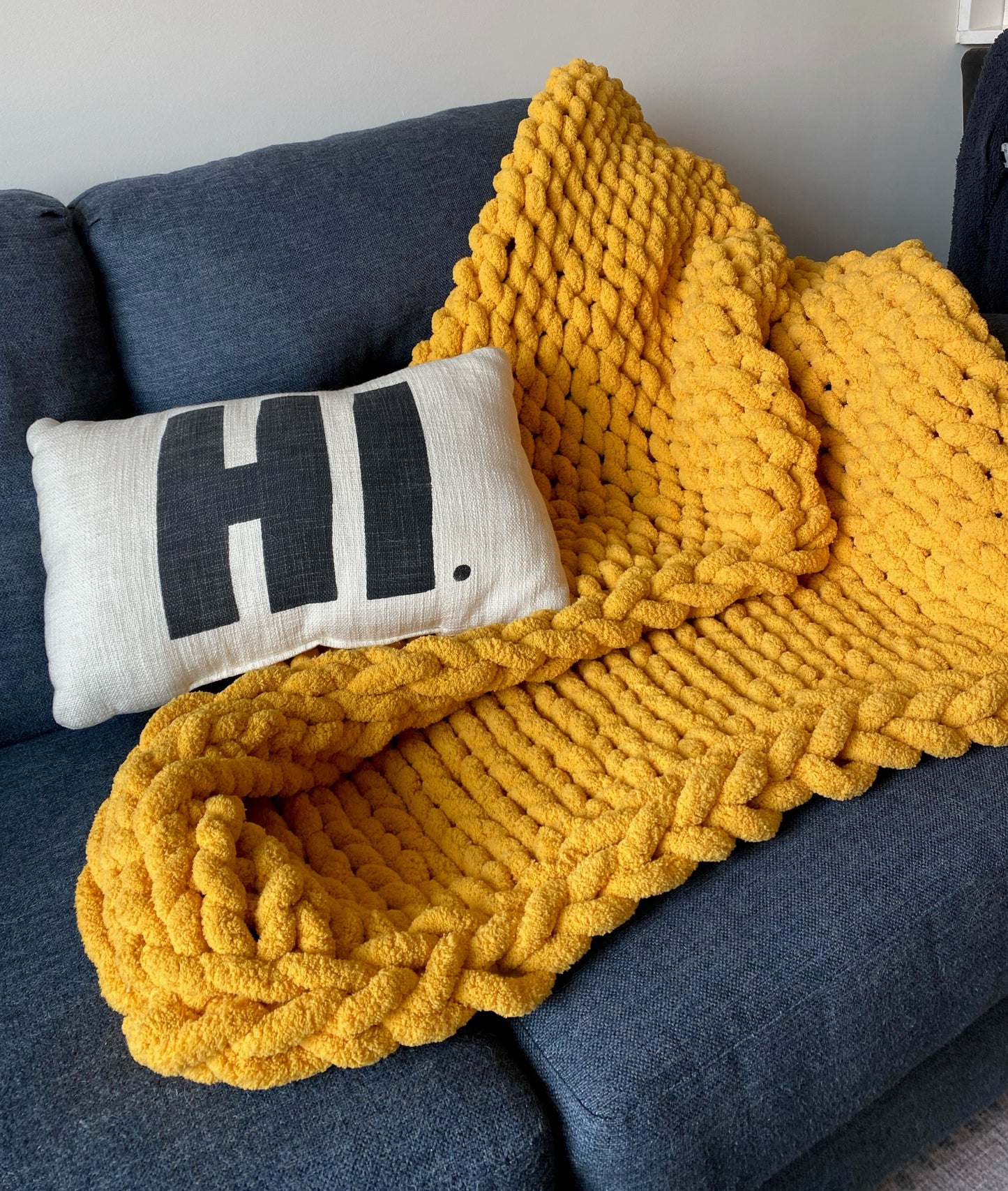 Plush Oversized Throw - Mustard