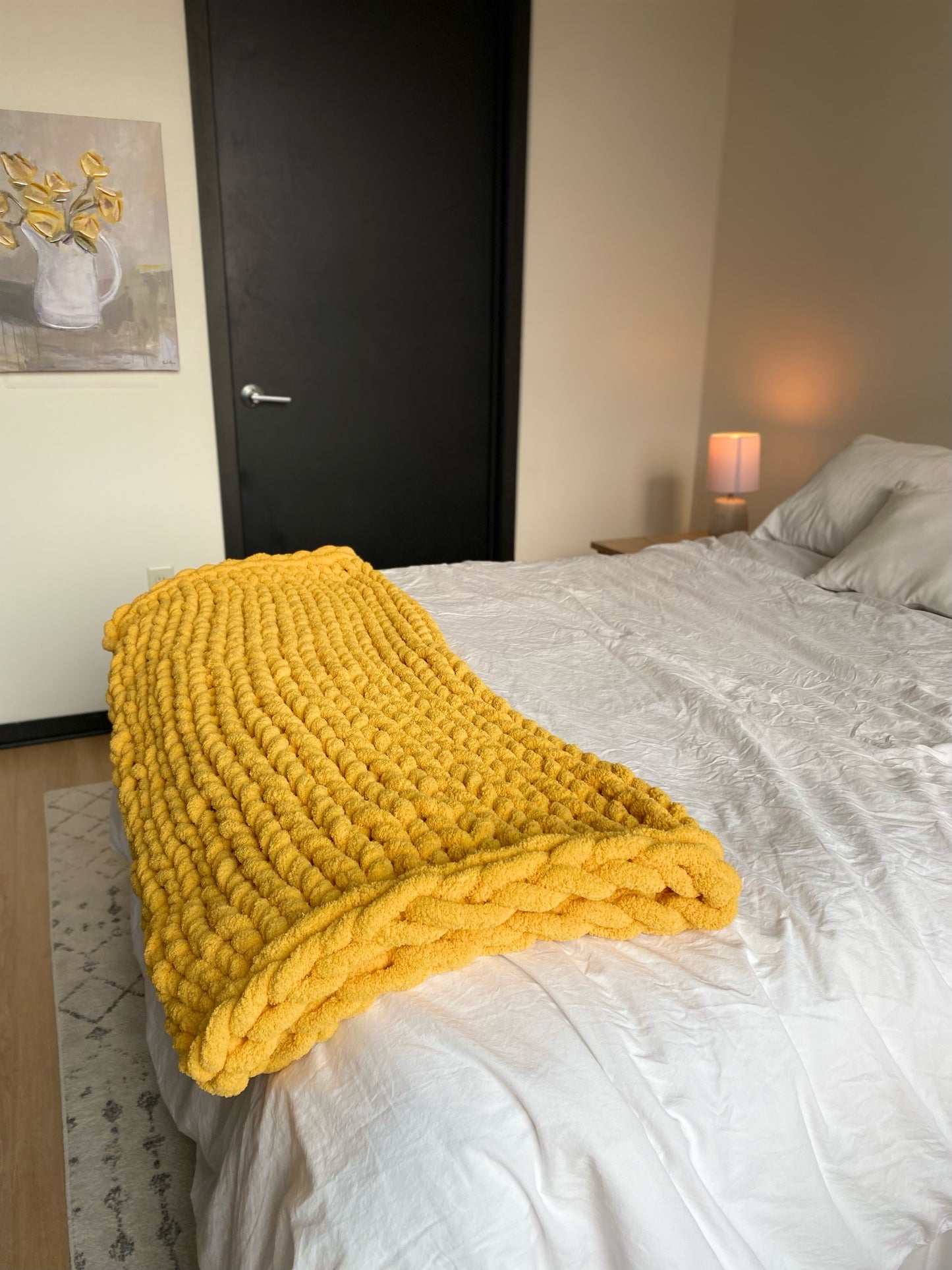 Plush Oversized Throw - Mustard