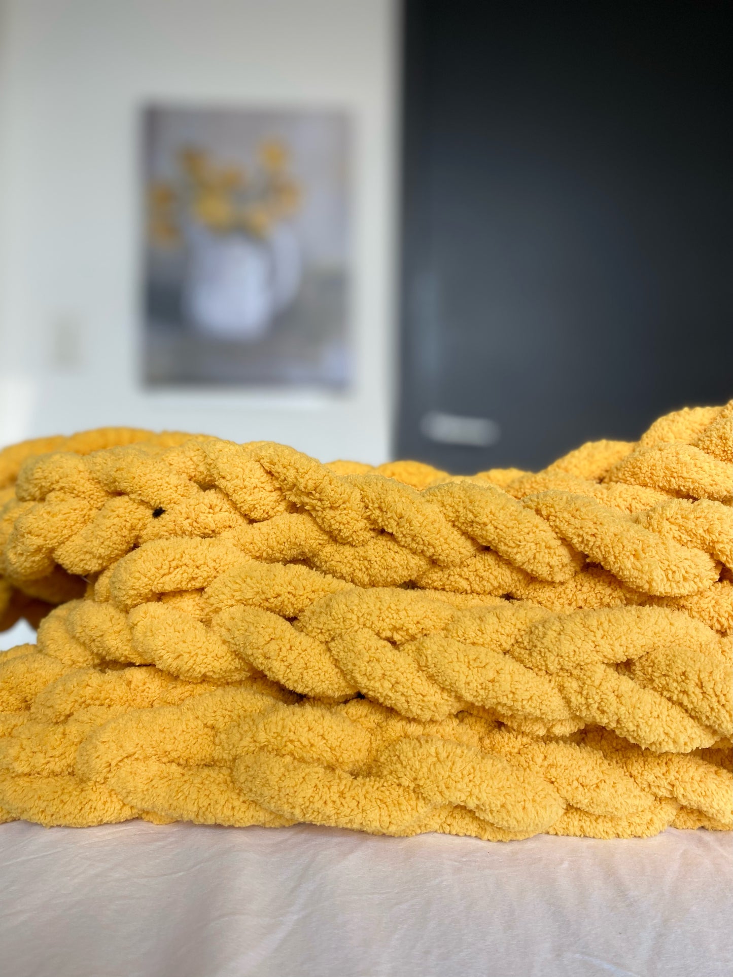 Plush Oversized Throw - Mustard